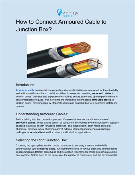 how to connect armoured cable to a junction box|armoured cable underground junction box.